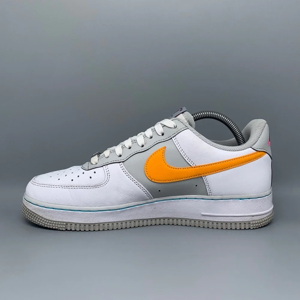 Nike Air Force 1 '07 LV8 White Multi Color Swoosh‎ Shoes DC8874-100 Men’s Sz 8.5